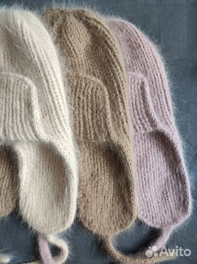 Шапка ушанка из пуха норки