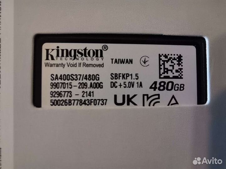 SSD диск Kingston A400 480гб (SA400S37/480G)