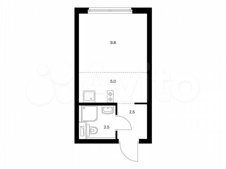 Квартира-студия, 19,8 м², 19/33 эт.