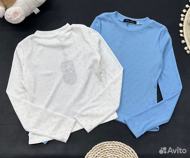 Стильная кофта со стразами, 128-152