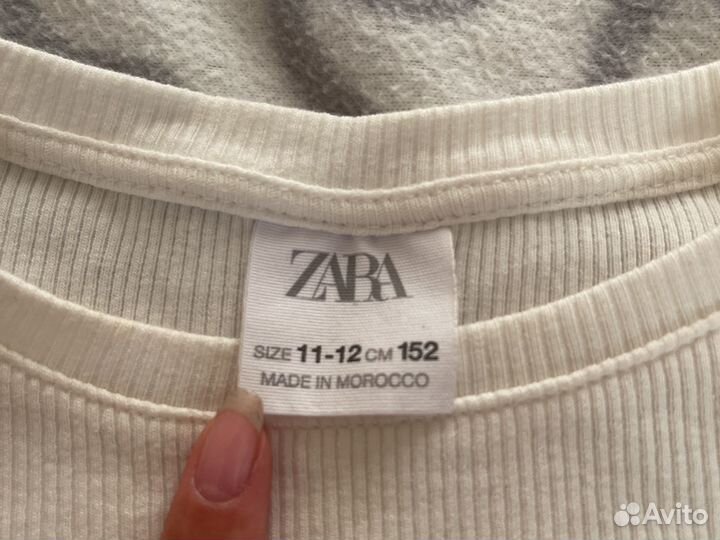 Блузка zara для девочки 152 молочного цвета