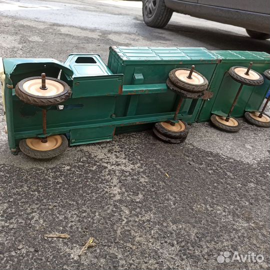 Машинка грузовик СССР лтз газ 53 с прицепом