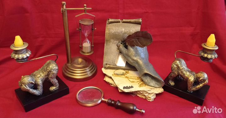 Часы песочные дерево/ Латунь