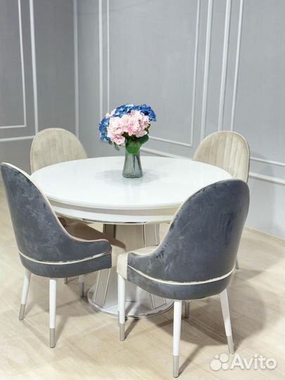 Стол стулья под турцию круглый мягкие стулья