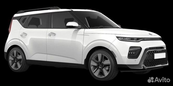 Рейлинги продольные на крышу Kia soul 2019- черный