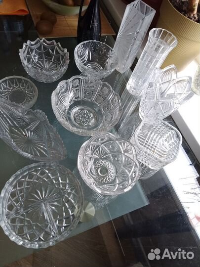 Хрусталь, вазы,пепельница салатницы