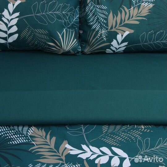 Постельное бельё Этель 1.5сп Green mood, 143х215см, 150х214см, 50х70см-2 шт, бязь, 125 г/м2