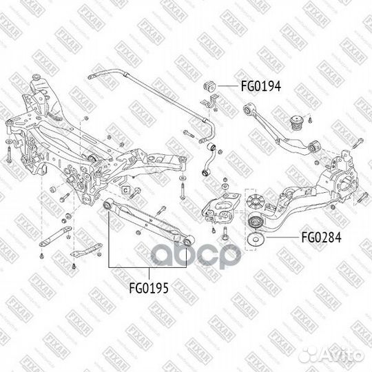 Сайлентблок заднего поперечного рычага зад пр