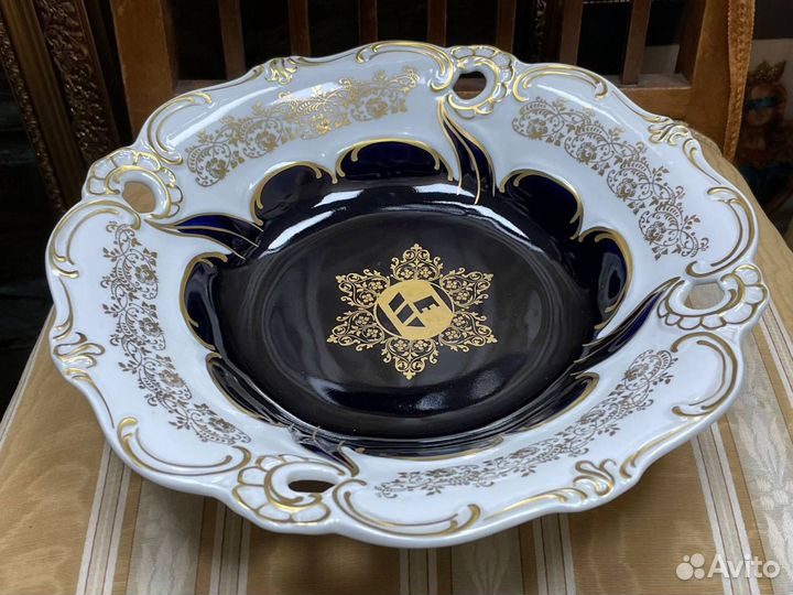 Блюдо сухарница Веймар. weimar.фарфор кобальт