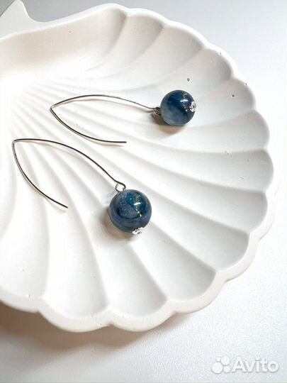 Серьги с кианитом