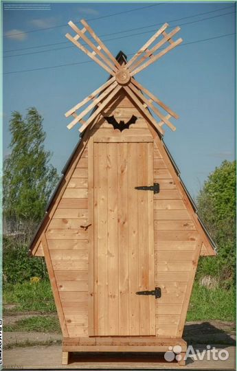 Дачный туалет деревянный с установкой ошп 078