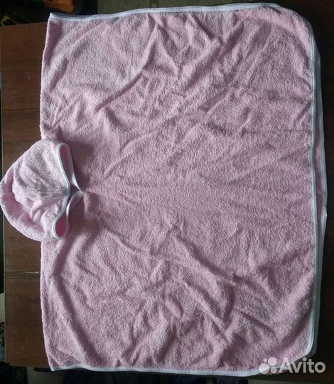 Махровое полотенце-пончо с капюшоном