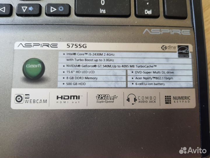 Ноутбук Acer aspire 5755g