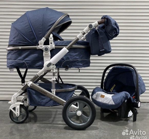 Коляска трансформер 3в1+ матрас, сумка, муфты