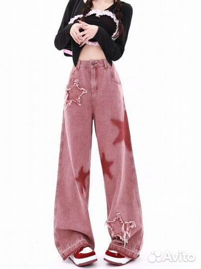Розовые джинсы с звёздочками