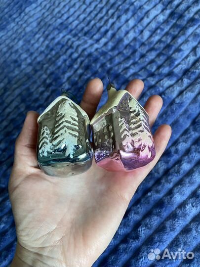 Елочные новогодние игрушки СССР домики