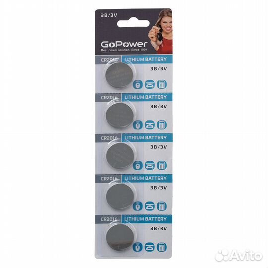 Батарейка GoPower CR2032 CR2025 CR2016
