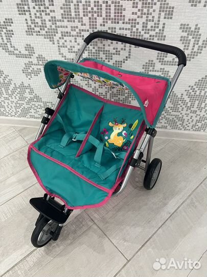 Коляска Demi Star для близнецов Олень и два пупса