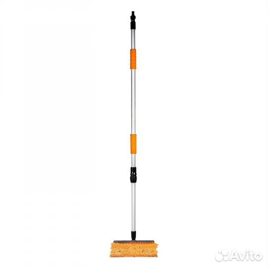 Швабра с насадкой для шланга, щеткой 25см и телеск
