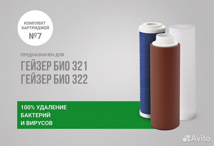 Комплект сменных картриджей №7 для Гейзер Био