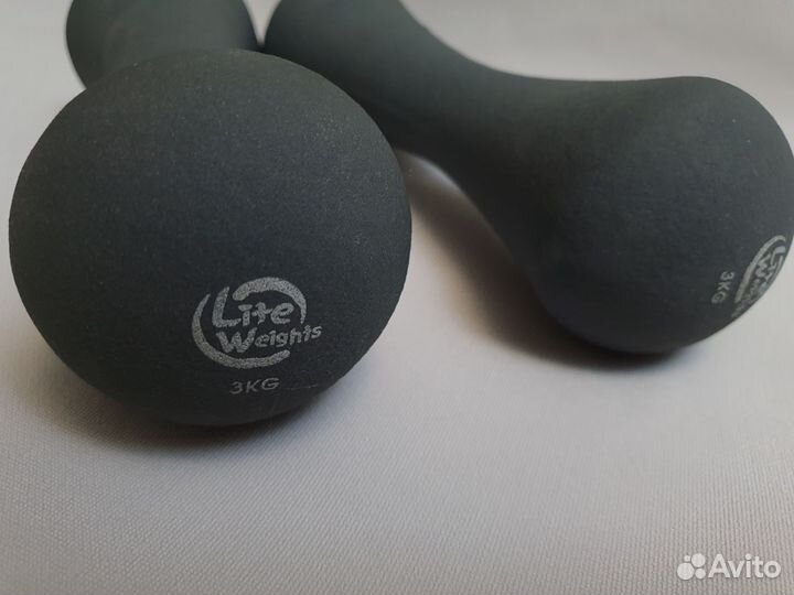 Гантели неопреновые по 3 кг (Lite Weights 2953NP)