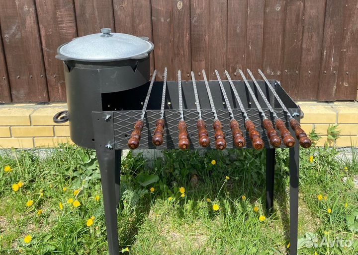 Мангал с печью под казан