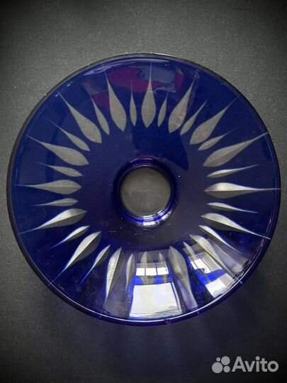 Конфетница фруктовница синее стекло СССР