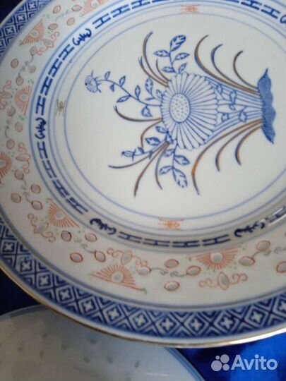 Рисовый фарфор, трио, цветок