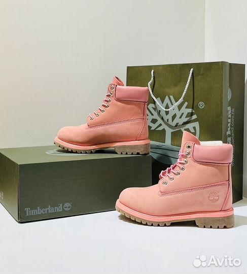 Ботинки женские Timberland pink демисезон
