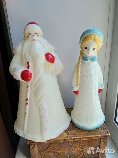 Дед Мороз Снегурочка игрушки, козлик-каталка СССР
