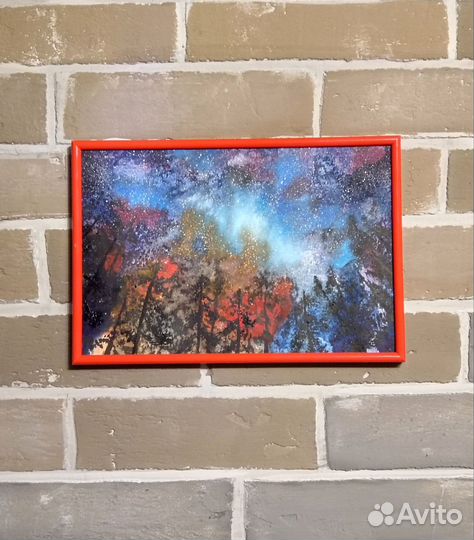 Картина акварель: космос