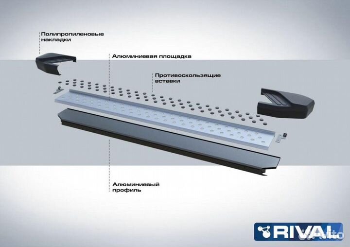 Пороги-подножки Renault Kaptur 2016-2020 Bmw-Style