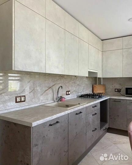 Кухонный гарнитур без ручек мок 0834789