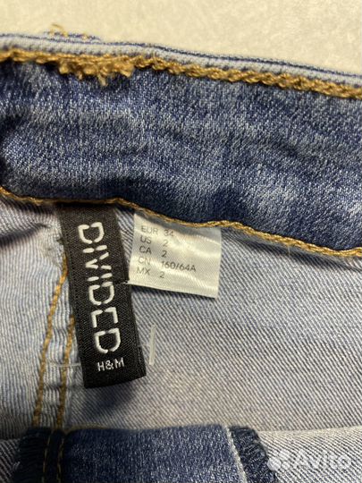 H&M Шорты джинс стрейч на молнии синие EUR 34 XS