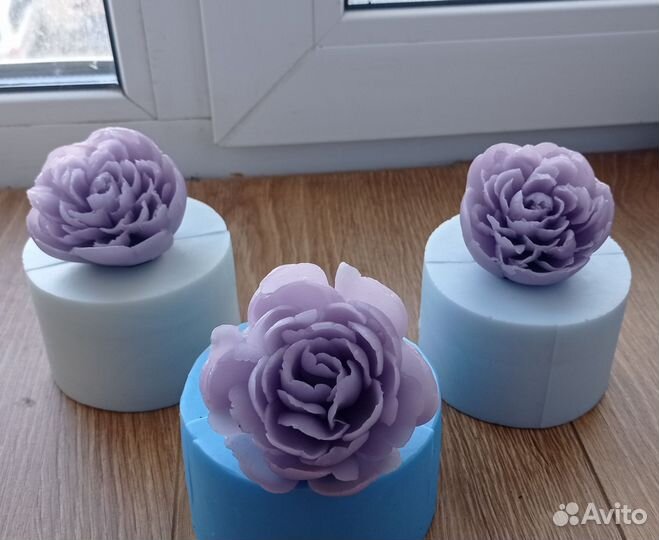 Силиконовые формы для мыла чайная пара, цветы