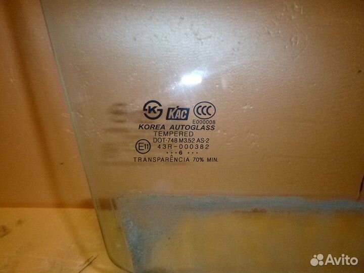 Стекло двери передней правой hyundai elantra 2006