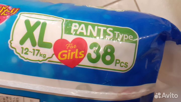 Трусики-подгузники moony man для девочек 12-17 кг