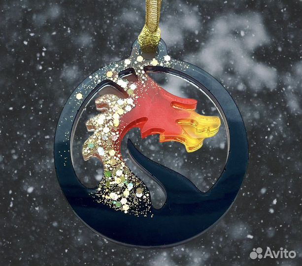 Елочная игрушка Дракон символ 2024г