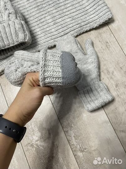 Комплект шапка, снуд, варежки