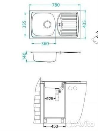 Мойка для кухни из нержавейки бу