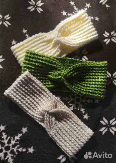 Повязка на голову вязаная