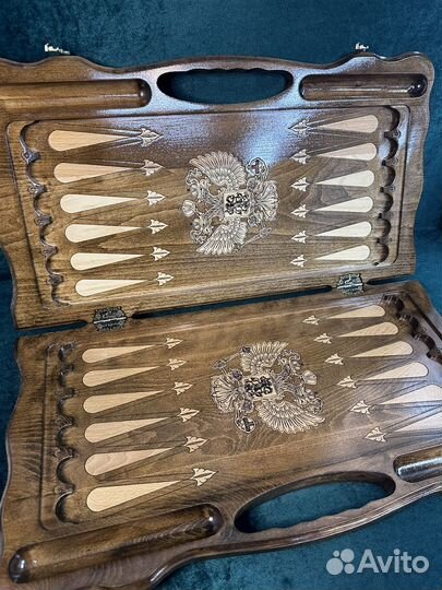 Нарды ручной работы герб РФ