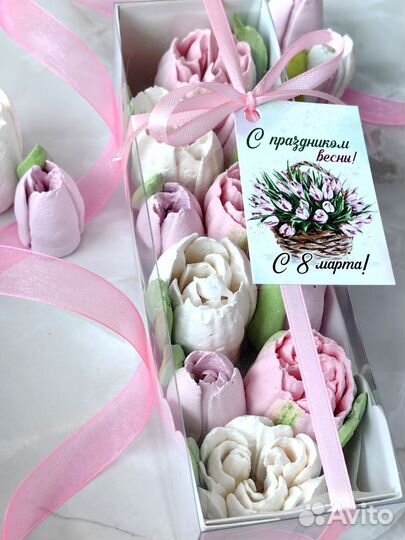 Зефирные тюльпаны к 8 марта