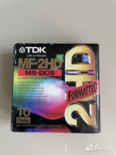 Дискеты TDK MF-2HD MS-DOS 8 штук