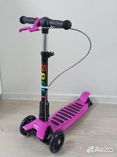 Самокат детский трехколесный складной ручной торм