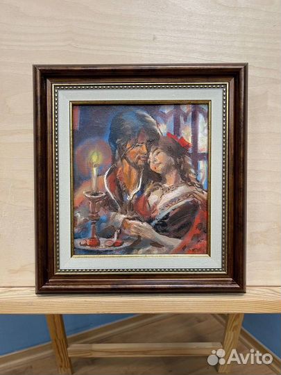 Картина маслом, с людьми 