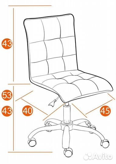 Стул компьютерный Zero флок, черный, 35