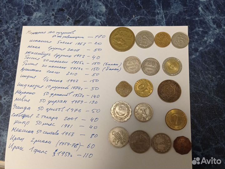 Набор иностранных монет
