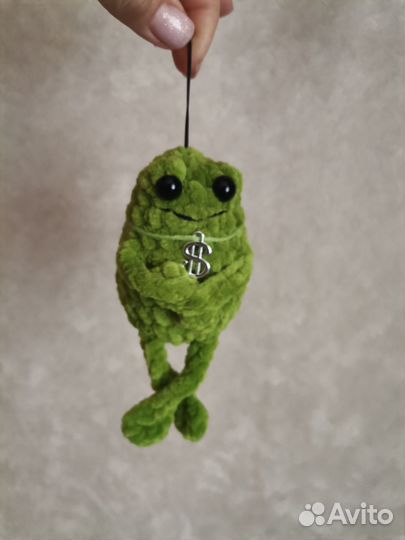 Лягух Квакий плюшевый брелок игрушка 12 см