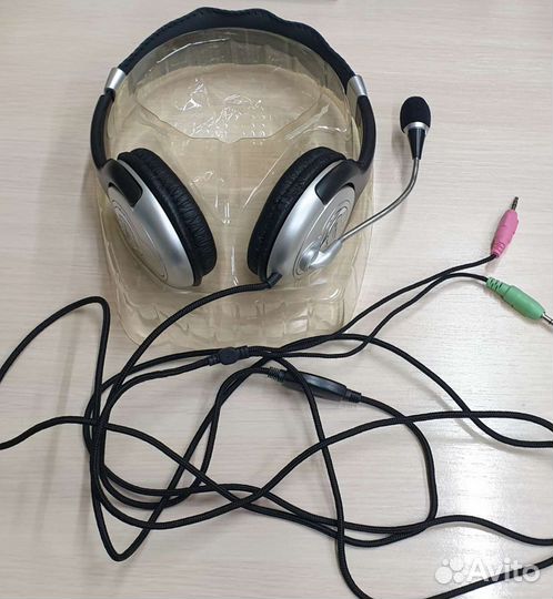 Наушники стерео гарнитура длинный провод